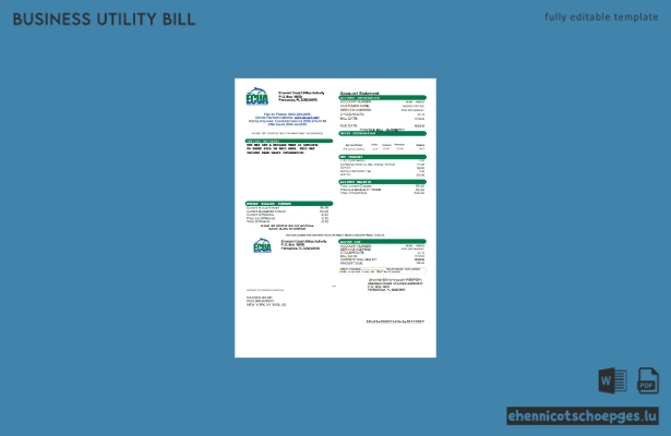 Beispielrechnung der Emerald Coast Utilities Authority (ECUA) für Geschäftskunden